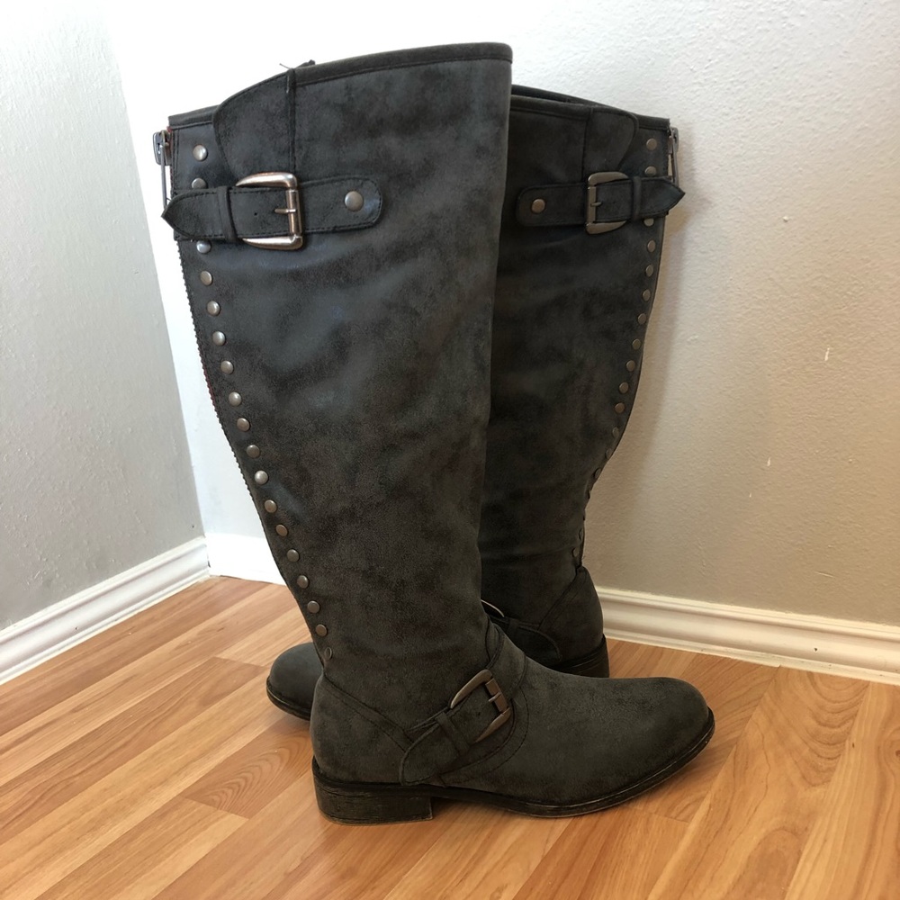 Journee Collection Women's Red Zipper Riding Boot